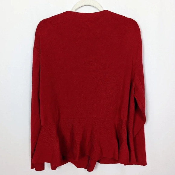Lafayette 148 NY size. 3X Red Cardigan Button Up Sweater Viscous Knit Top - Picture 2 of 6